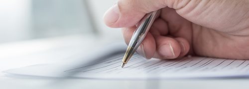 Applicant filling in business company application form document